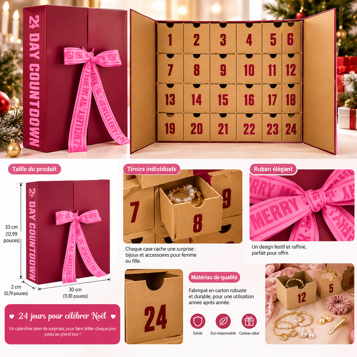 Calendrier de l’Avent de Noël 24 Jours
