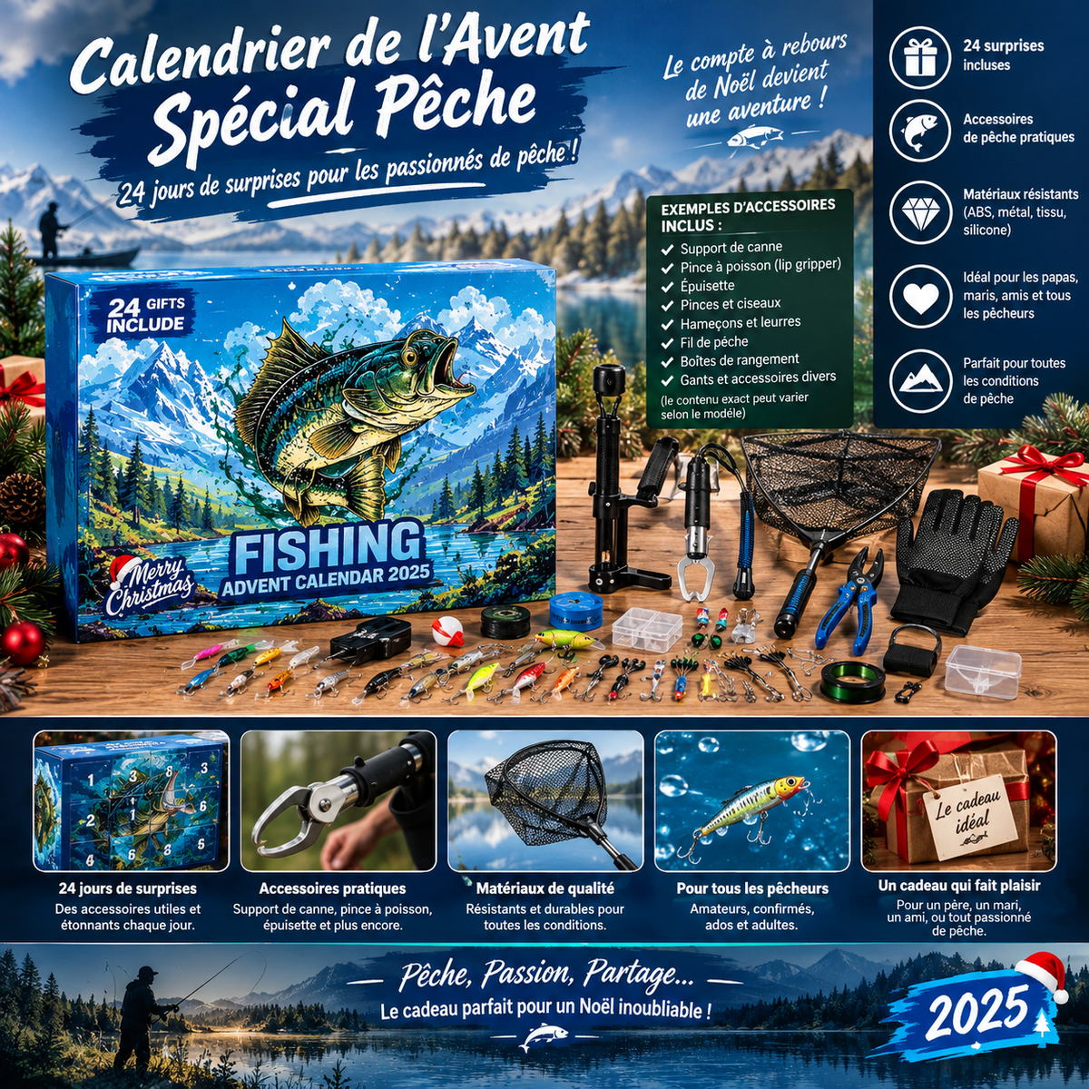 Calendrier de l’Avent Pêche 24 Surprises et Accessoires
